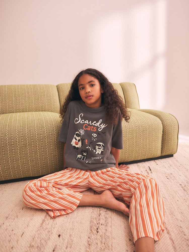 Naranja/gris - Pijama de Pernera ancha de Halloween 1 Pack (3-16años) - Imagen 1 de 9