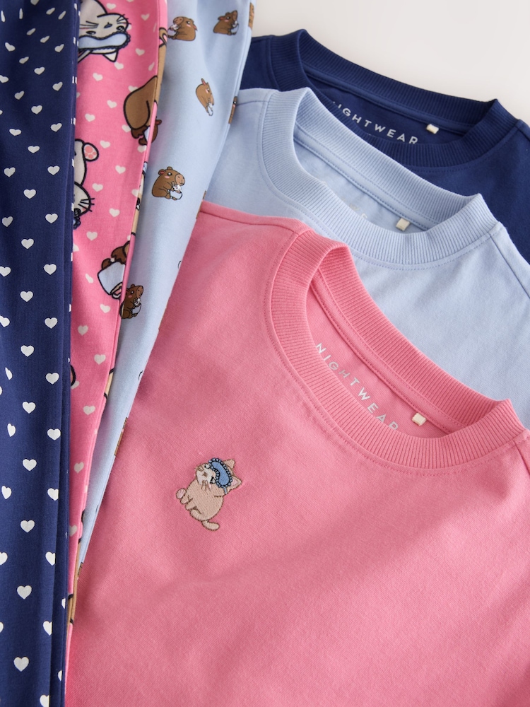 Pink/Blue Capybara Wide Leg Pyjamas 3 Pack (3-16yrs) - Image 12 of 12 Pink/Blue Capybara Wide Leg Pyjamas 3 Pack (3-16yrs) - Image 12 of 12