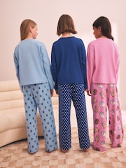 Pink/Blue Capybara Wide Leg Pyjamas 3 Pack (3-16yrs) - Image 3 of 12
