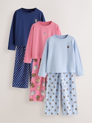 Pink/Blue Capybara Wide Leg Pyjamas 3 Pack (3-16yrs) - Image 6 of 12
