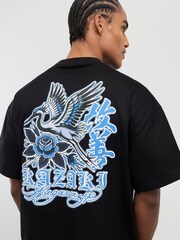 River Island Black Oversized Kazaki Crane T-Shirt - Image 3 of 4