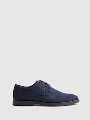 River Island Blue Faux Suede Derby Shoes - Image 1 of 5