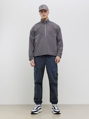 River Island Blue Regular Fit Cuffed Stretch Cargo Trousers - Image 1 of 4