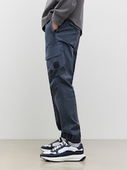 River Island Blue Regular Fit Cuffed Stretch Cargo Trousers - Image 3 of 4