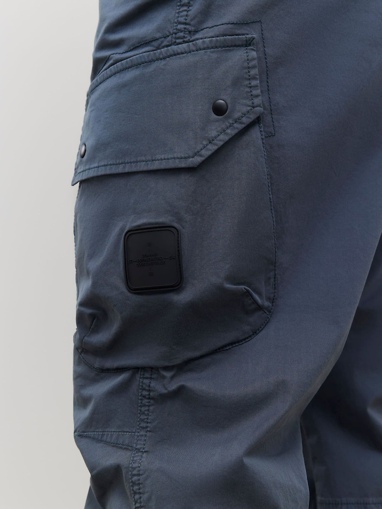 River Island Blue Regular Fit Cuffed Stretch Cargo Trousers - Image 4 of 4