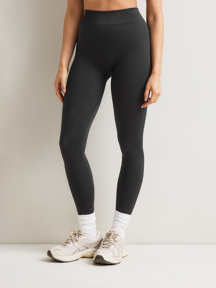 TALA Black Sculpt Seamless Contrast Rib Leggings - Image 1 of 2