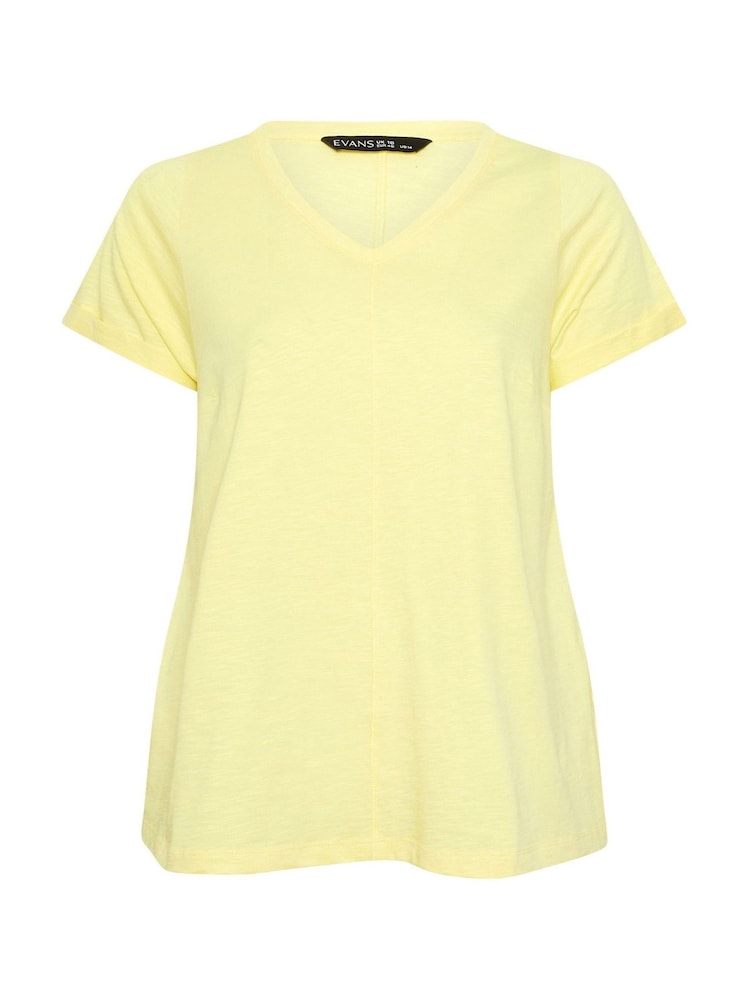 Evans Yellow Slub T-Shirt - Image 2 of 2 Evans Yellow Slub T-Shirt - Image 2 of 2