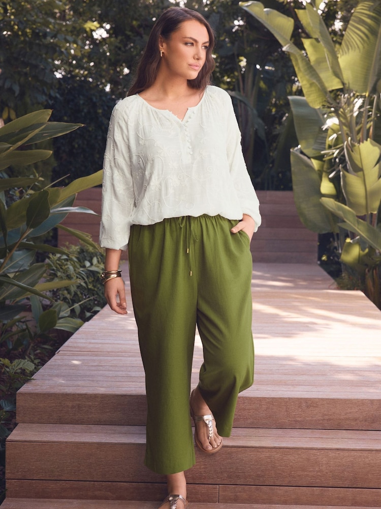 Evans Cream Embroidered Boho Blouse - Image 1 of 2