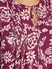 Evans Red Long Sleeve Pintuck Boho Blouse - Image 4 of 6