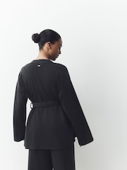 Black Studio Tie Waist Cardigan - Image 4 of 5