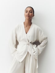 Crema - Studio Tie Waist Cardigan - Imagen 1 de 4