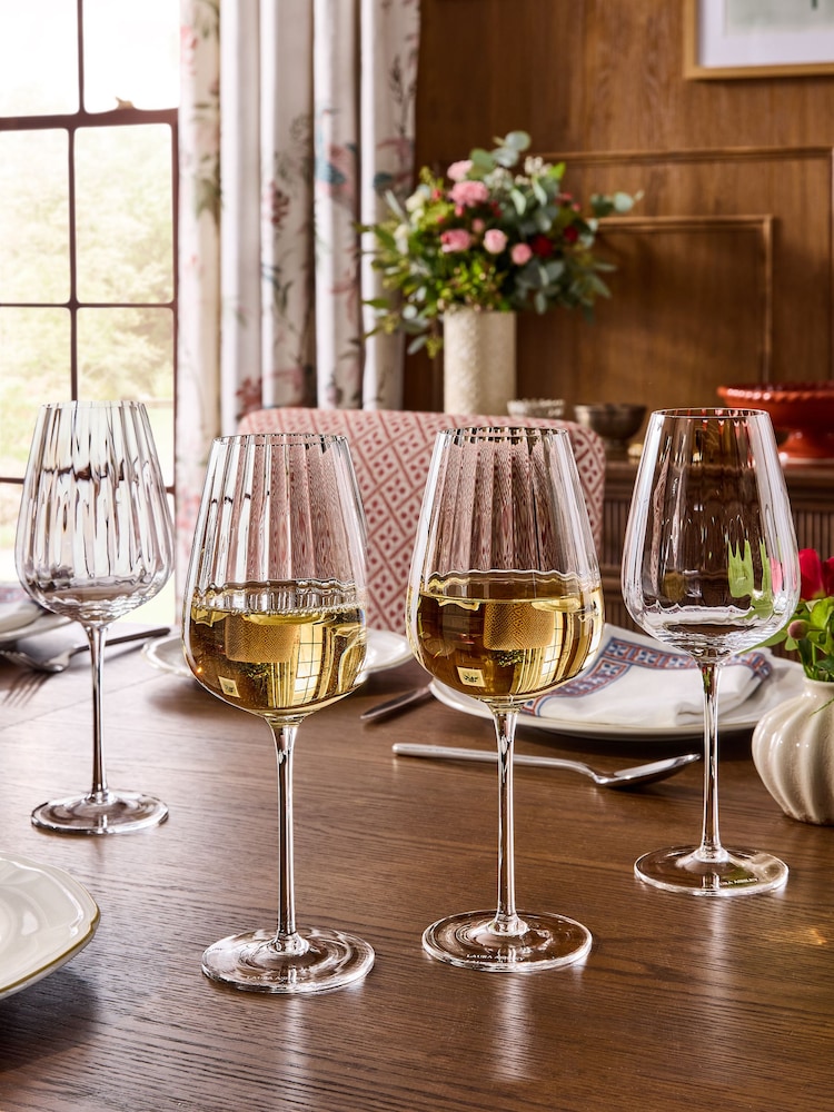 Laura Ashley Set of 4 Clear Wine Glasses - Image 1 of 4