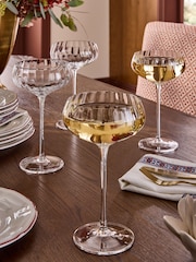 Laura Ashley Set of 4 Clear Champagne Coupes Glasses - Image 1 of 4
