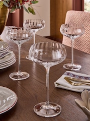 Laura Ashley Set of 4 Clear Champagne Coupes Glasses - Image 2 of 4