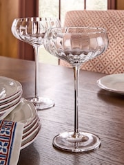 Laura Ashley Set of 4 Clear Champagne Coupes Glasses - Image 3 of 4