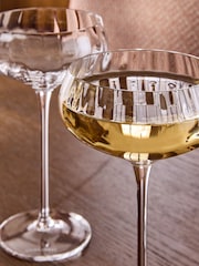 Laura Ashley Set of 4 Clear Champagne Coupes Glasses - Image 4 of 4