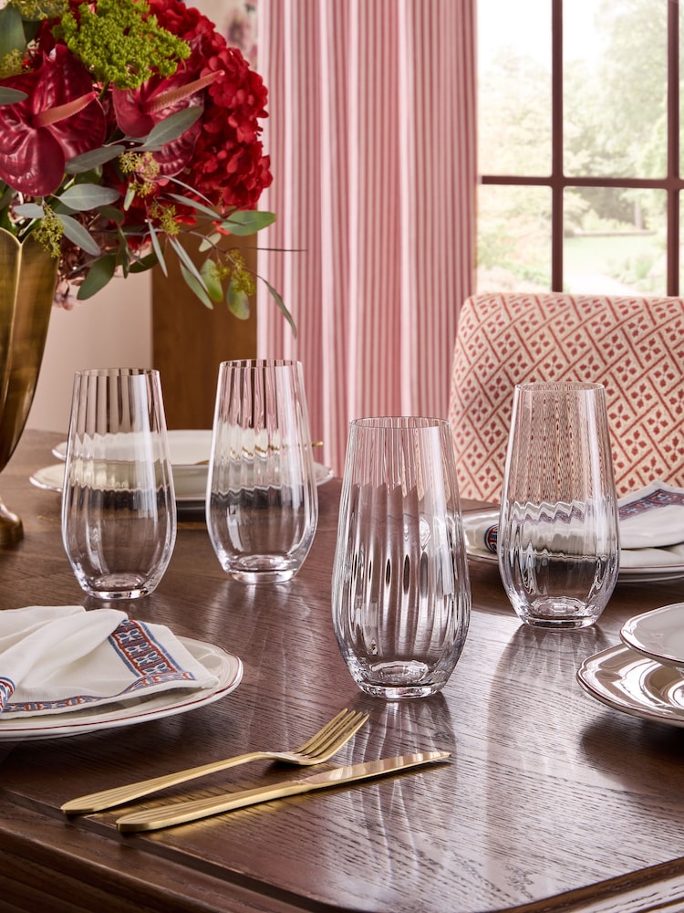Laura Ashley Set of 4 Clear Tumblers - Image 2 of 5
