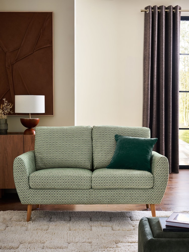 Geo Chenille Green Wilson 2 Seater Sofa - Image 2 of 8 Geo Chenille Green Wilson 2 Seater Sofa - Image 2 of 8
