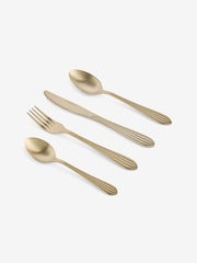 Laura Ashley 16 Piece Gold (Metal) Stainless Steel Cutlery Set - Image 4 of 4