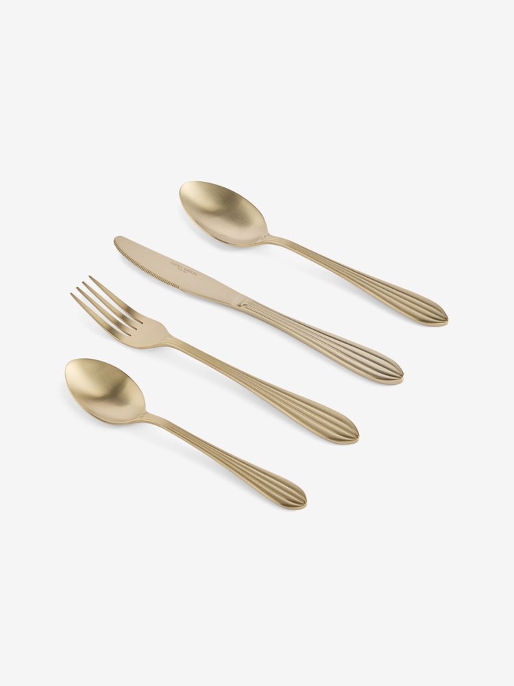 Laura Ashley 16 Piece Gold (Metal) Stainless Steel Cutlery Set - Image 4 of 4 Laura Ashley 16 Piece Gold (Metal) Stainless Steel Cutlery Set - Image 4 of 4