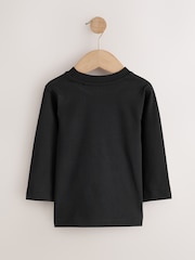 Black Long Sleeve Plain T-Shirts 2 Pack (3mths-7yrs) - Image 4 of 6