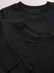 Black Long Sleeve Plain T-Shirts 2 Pack (3mths-7yrs) - Image 6 of 6