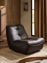Easton Faux Leather Chocolate Brown Lucca Swivel Accent Chair - Image 1 of 10