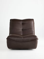 Easton Faux Leather Chocolate Brown Lucca Swivel Accent Chair - Image 7 of 10