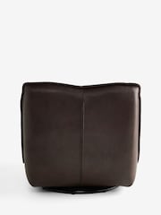 Easton Faux Leather Chocolate Brown Lucca Swivel Accent Chair - Image 9 of 10