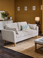 Chenille Stripe Slate Blue Emory 3 Seater Sofa in a Box - Image 1 of 8