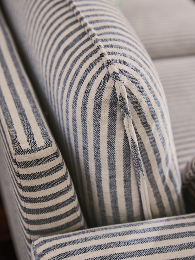 Chenille Stripe Slate Blue Emory 3 Seater Sofa in a Box - Image 2 of 8