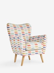 Drifted Geo Multi Wilson Highback Armchair - Image 4 of 7