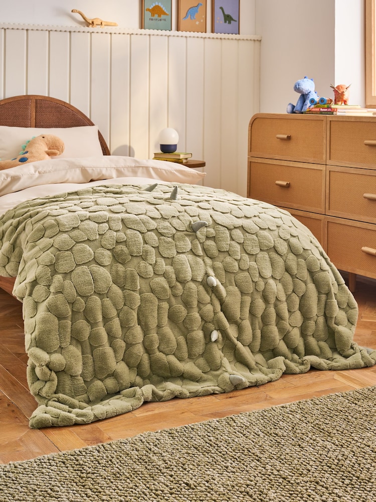 3D Dino Spikes Fleece Throw - Image 1 of 5 3D Dino Spikes Fleece Throw - Image 1 of 5