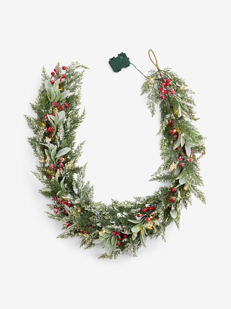 Laura Ashley Green Pre Lit Berry Christmas Garland - Image 3 of 3