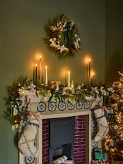 Laura Ashley Green Pre Lit Pinecone Christmas Garland - Image 1 of 4