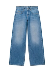 Superdry Wash Blue Mid Rise Baggy Jeans - Image 1 of 2