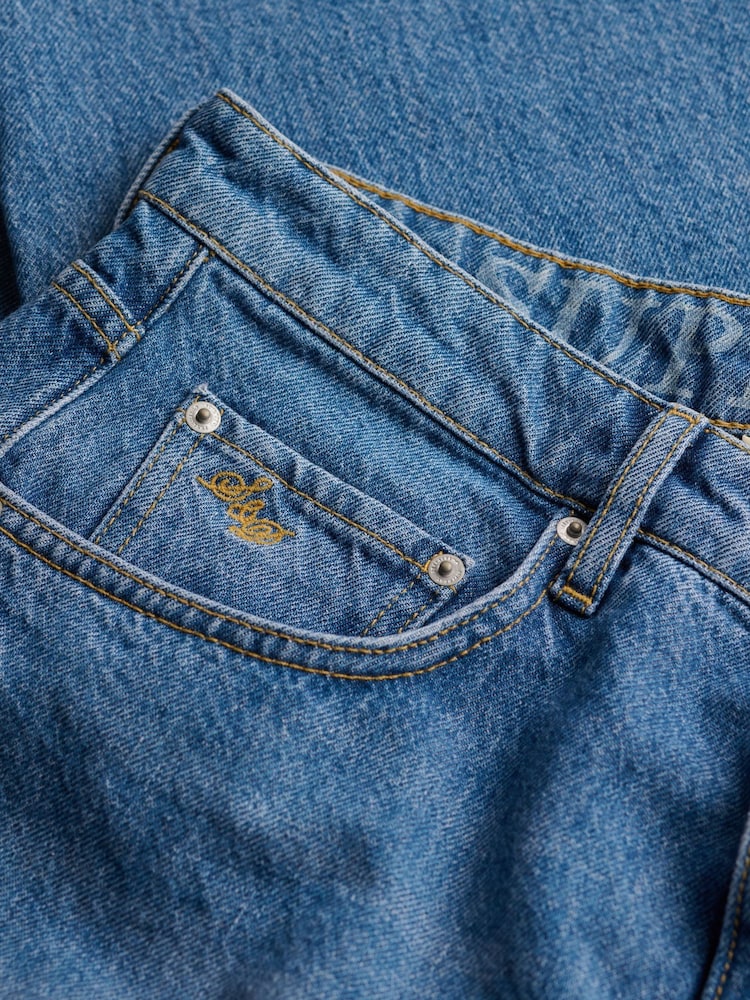 Superdry Wash Blue Mid Rise Baggy Jeans - Image 2 of 2