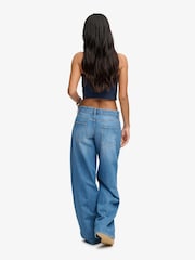Superdry Wash Blue Mid Rise Baggy Jeans - Image 4 of 7