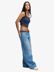 Superdry Wash Blue Mid Rise Baggy Jeans - Image 5 of 7