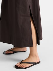 Albaray Chocolate Brown Cotton Full Skirt - Image 3 of 5