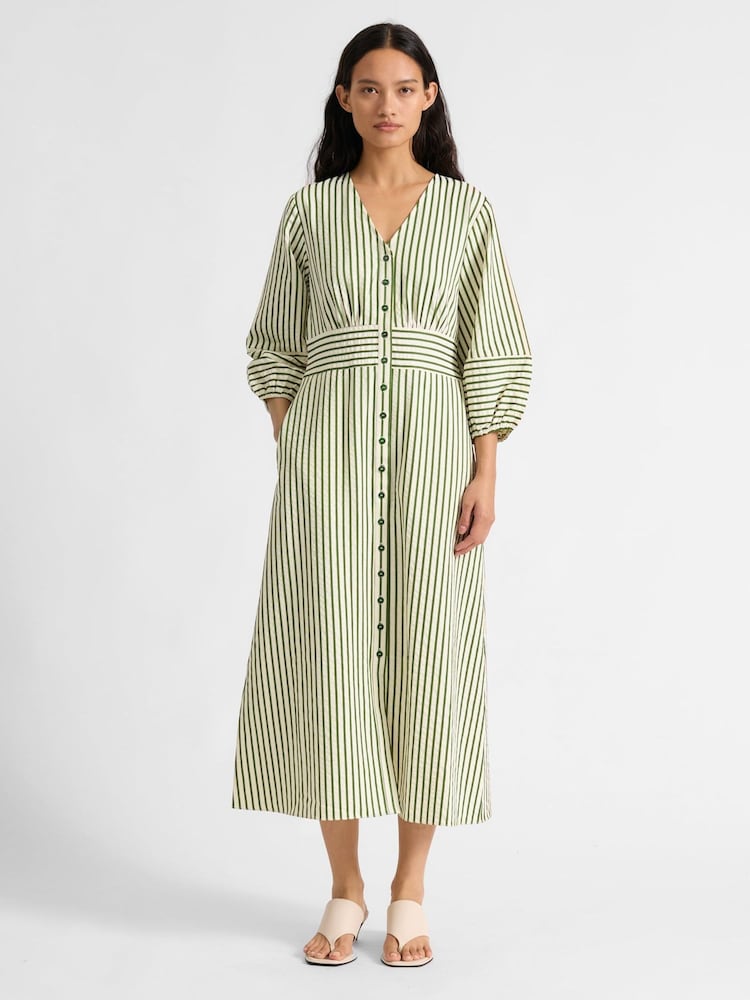 Albaray Green Stripe Dress - Image 1 of 5
