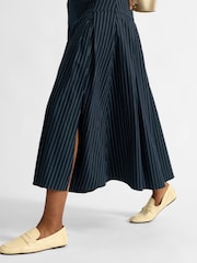 Albaray Blue Pinstripe Midi Skirt - Image 3 of 4