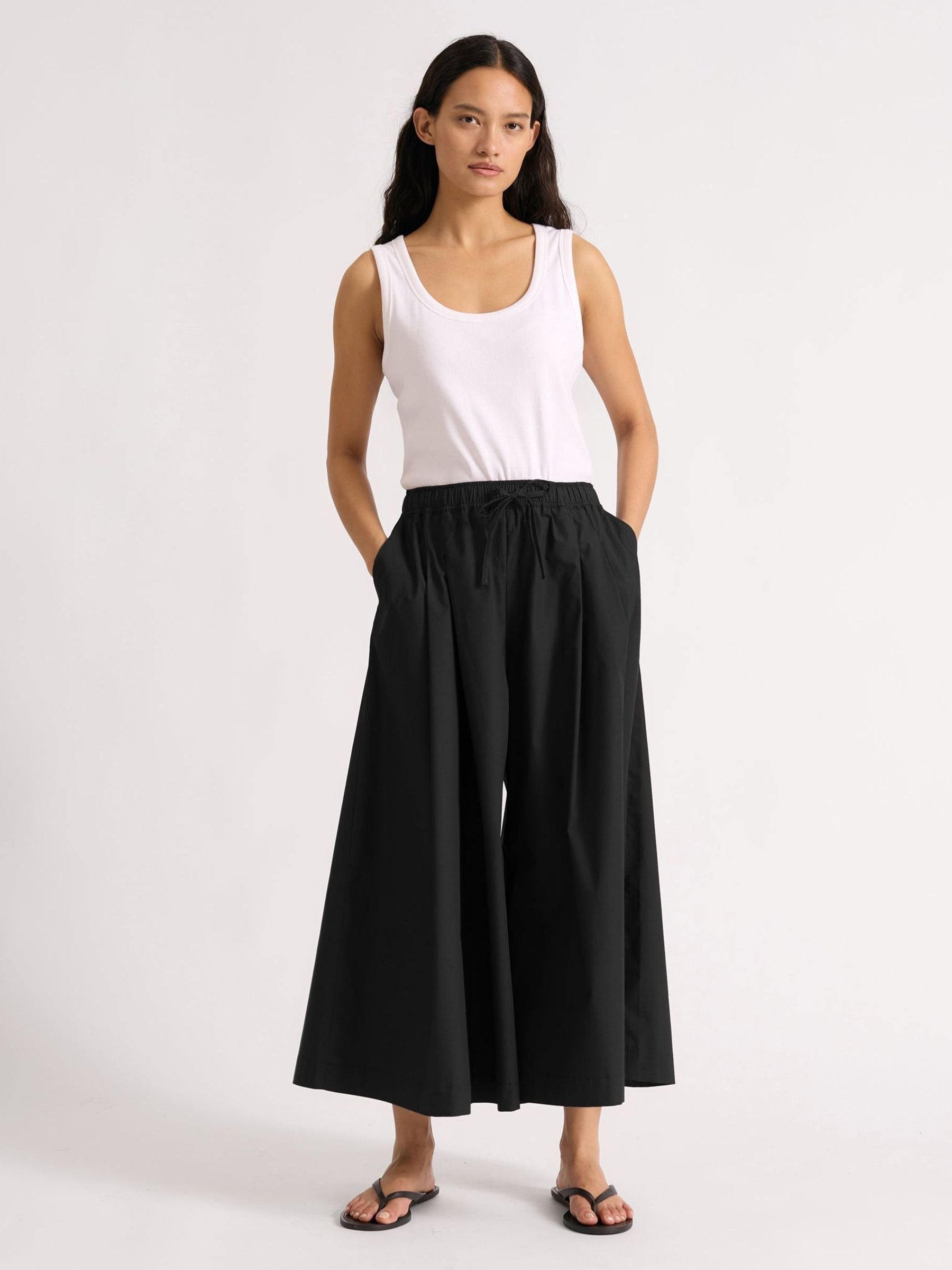 Buy Albaray Black Cotton Wide Culottes from Next USA