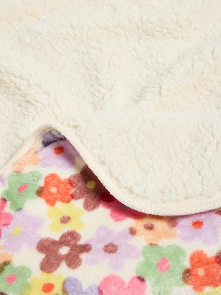 Floral Fleece Baby Blanket - Image 3 of 3 Floral Fleece Baby Blanket - Image 3 of 3