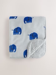 Blue Elephant Fleece Baby Blanket - Image 1 of 5