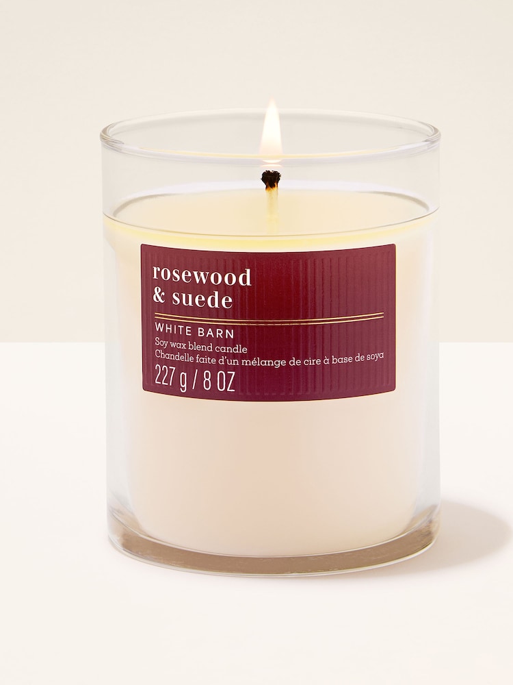 Bath & Body Works Rosewood & Suede Single Wick Candle 227g - Image 1 of 3