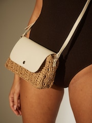 South Beach Natural Mini Straw Lined Cross-Body Bag - Image 2 of 5
