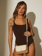 South Beach Natural Mini Straw Lined Cross-Body Bag - Image 5 of 5
