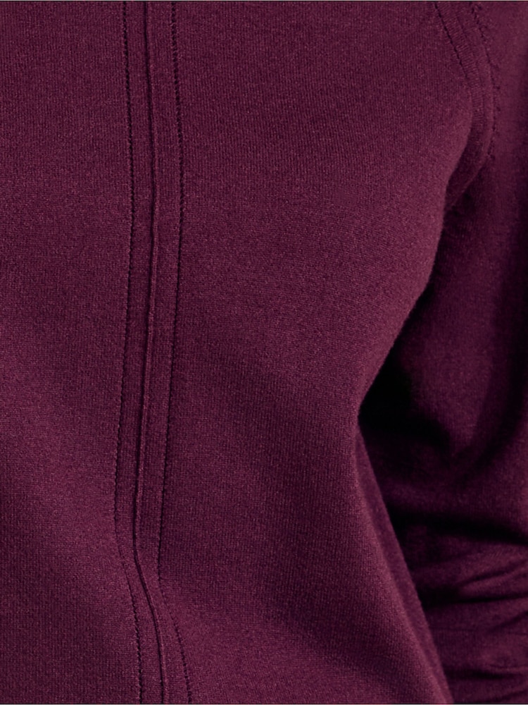 Berenjena morada - Friends Like These Cuello redondo con detalle de costura Suéter - Imagen 6 de 6