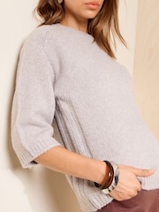 Friends Like These Grey Seam Detail Knitted T-Shirt - Image 2 of 5
